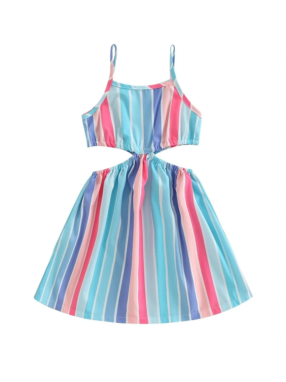 Striped Cutout Sundress in Pastel Blue and Pink Kids size 5/6